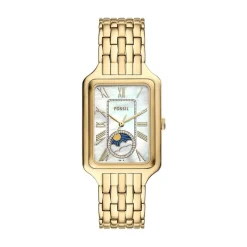 Fossil Raquel Sun Moon 29mm Mother of Pearl Dial Gold Tone Stainless Steel Bracelet Watch