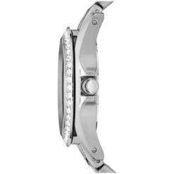 Fossil Riley Silver Chronograph Cubic Zirconia Watch