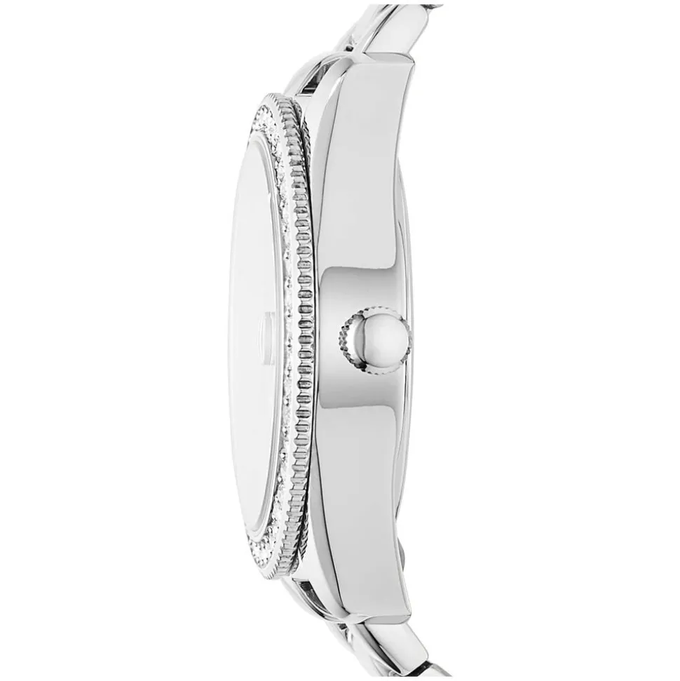 Fossil Scarlette Mini Silver Dial Cubic Zirconia Steel Case Bracelet Watch