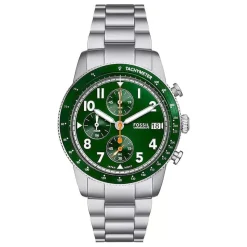 Fossil Sport Tourer Chronograph 42mm Green Dial Steel Bracelet Watch