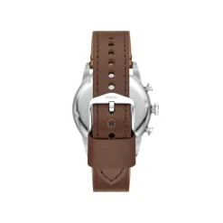 Fossil Sport Tourer Chronograph 42mm Cream Dial Brown Leather Strap Watch