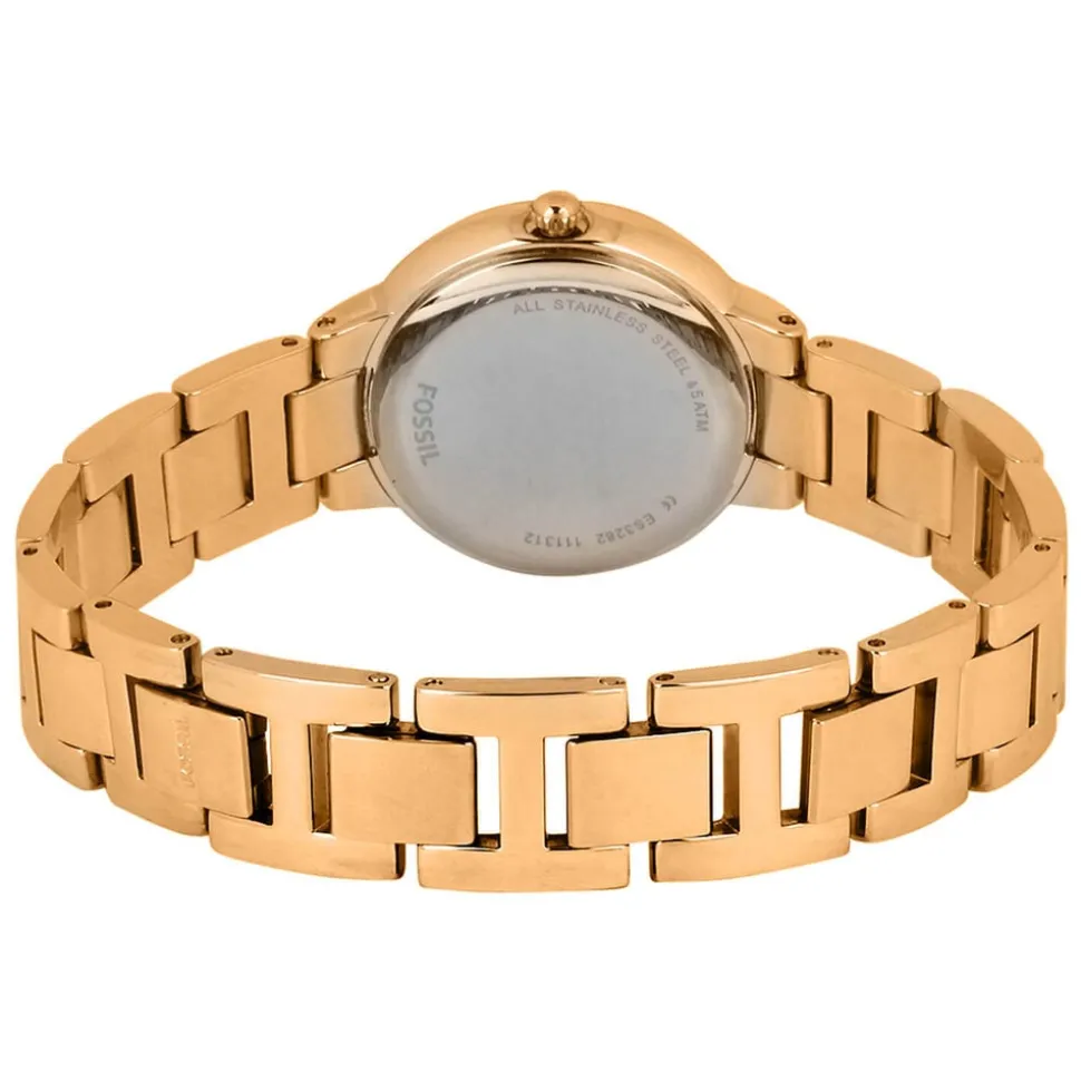 Fossil Virginia 28mm White Dial Rose Gold IP Case Bracelet Watch