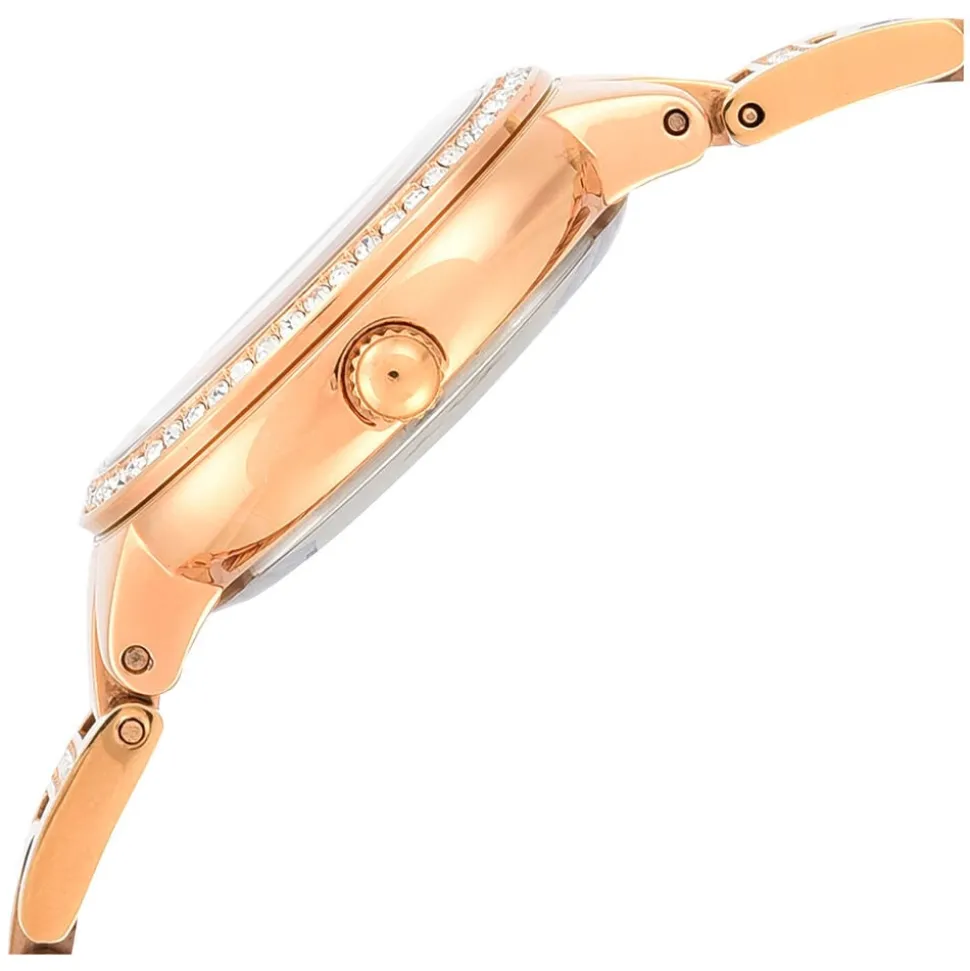 Fossil Virginia 28mm White Dial Rose Gold IP Case Bracelet Watch