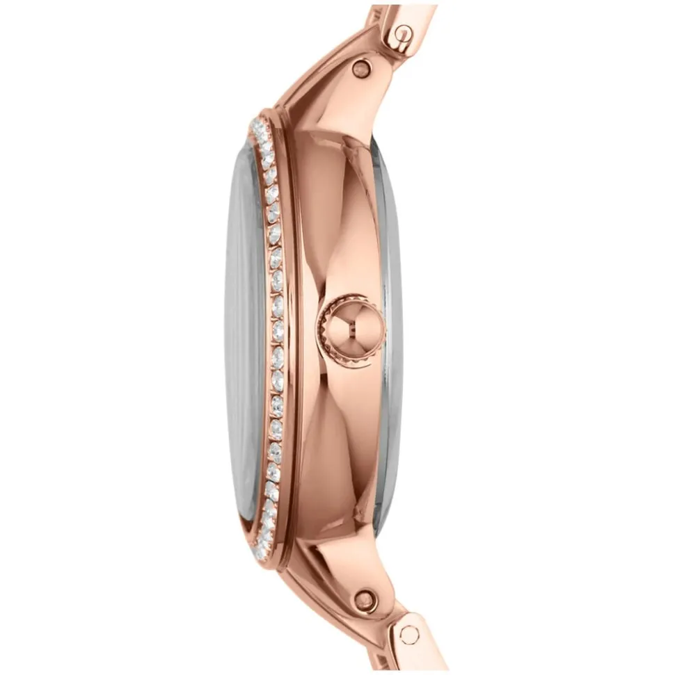 Fossil Virginia 28mm White Dial Rose Gold IP Case Bracelet Watch