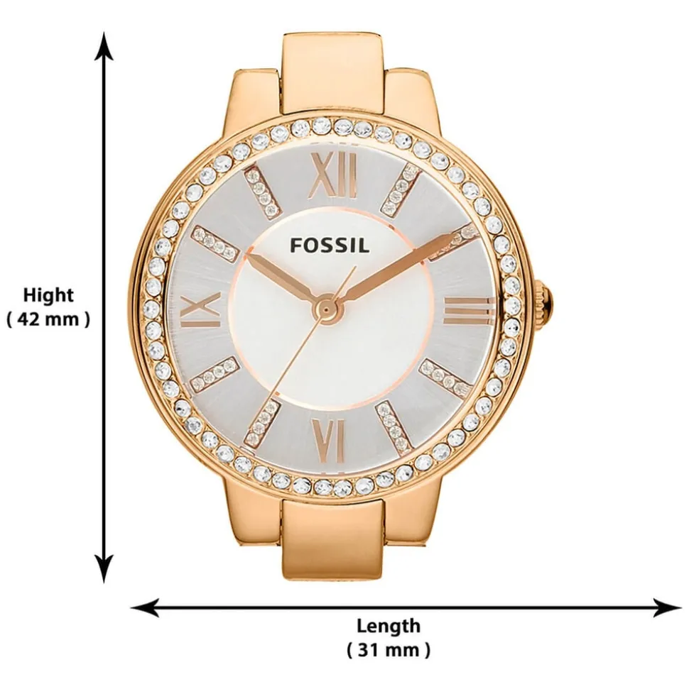 Fossil Virginia 28mm White Dial Rose Gold IP Case Bracelet Watch