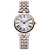 Frederique Constant Art Deco Round Quartz Steel & Rose Gold Bracelet Watch