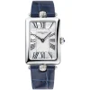 Frederique Constant Art Deco Carree Quartz Blue Leather Strap Watch