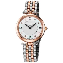 Frederique Constant Art Deco Mother Of Pearl Diamond Dial Bracelet Watch