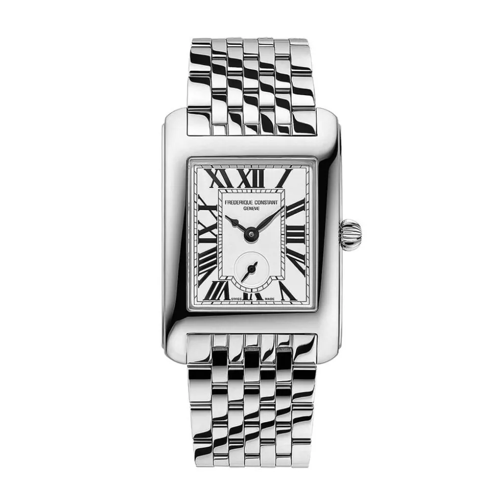 Frederique Constant Classics Caree Small Seconds 36x25.2mm Silver Dial Steel Bracelet Watch