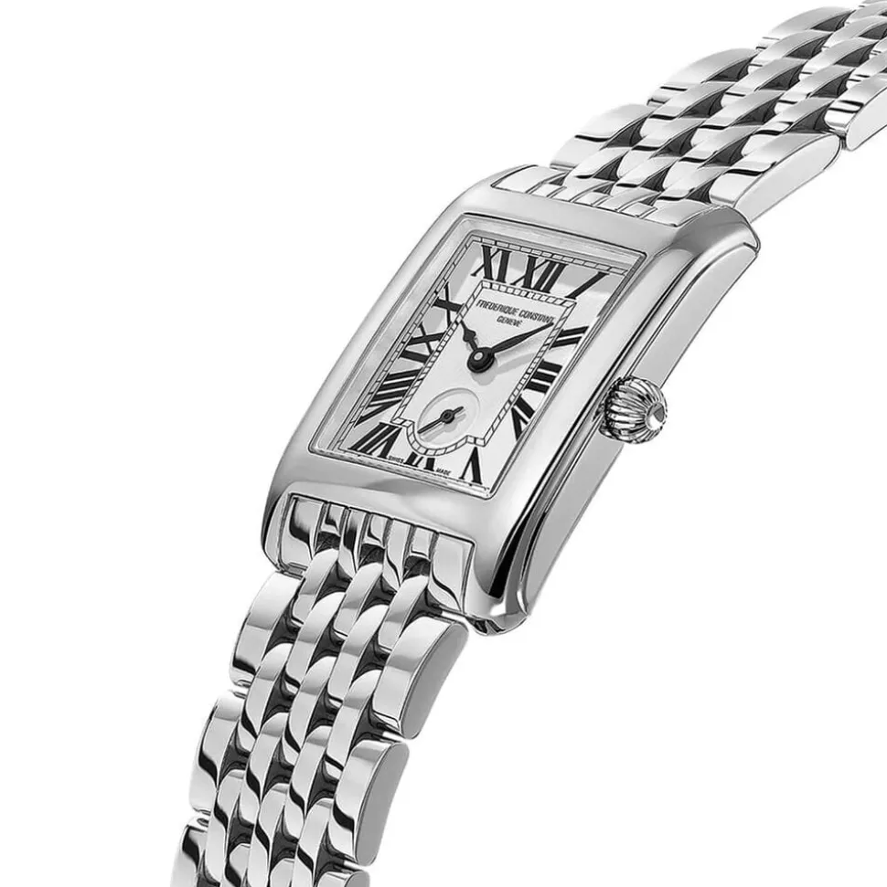 Frederique Constant Classics Caree Small Seconds 36x25.2mm Silver Dial Steel Bracelet Watch