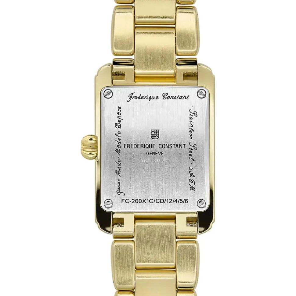 Frederique Constant Classics Caree 30x21mm Silver Dial Gold Tone Steel Bracelet Watch