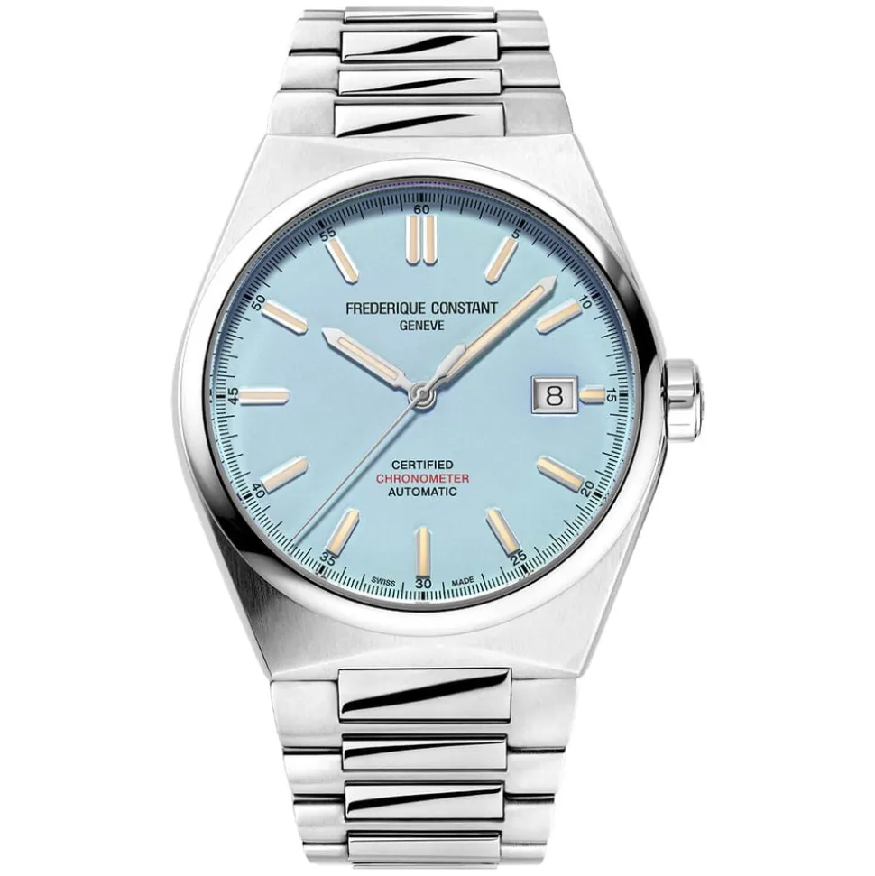 Frederique Constant Highlife COSC Automatic 39mm Light Blue Dial Steel Bracelet Watch
