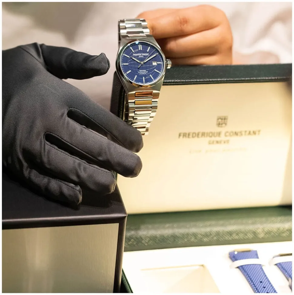 Frederique Constant Highlife COSC Automatic Blue Dial Steel Case Bracelet