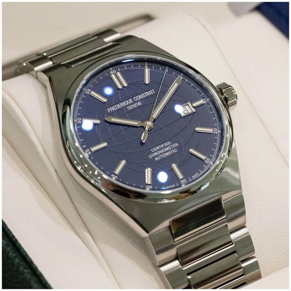 Frederique Constant Highlife COSC Automatic Blue Dial Steel Case Bracelet