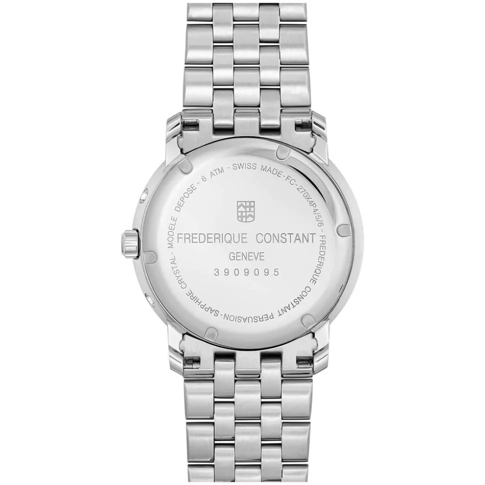 Frederique Constant 40mm Blue Dial Day Date Moonphase Bracelet Watch