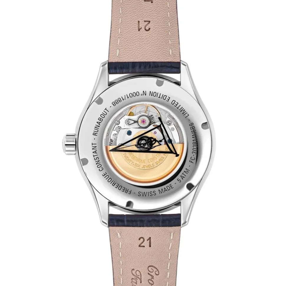 Frederique Constant Runabout Automatic Limited Edition 42mm Blue Dial Leather Strap Watch
