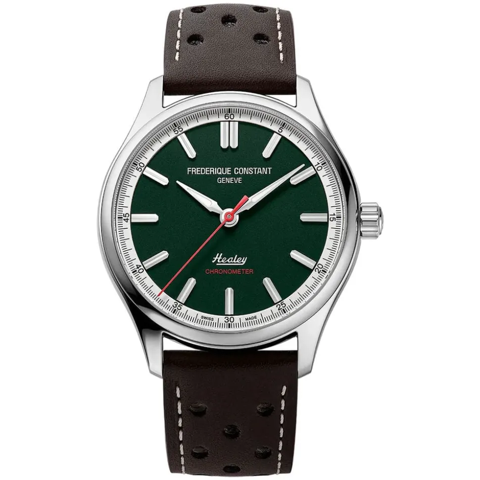 Frederique Constant Vintage Rally Healy 40mm Green Dial Brown Leather Strap Watch