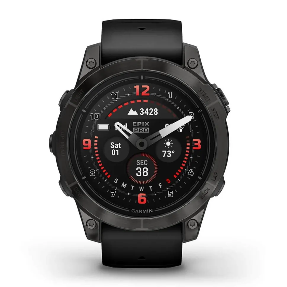 Garmin Epix Pro Gen 2 Sapphire 47mm Carbon Grey DLC Titanium Case Black Strap Watch