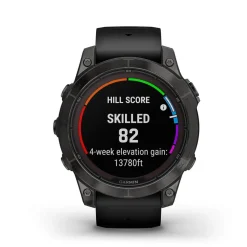 Garmin Fenix 7 Pro Sapphire Solar 47mm Carbon Grey DLC Titanium Case Black Strap Watch