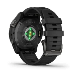 Garmin Fenix 7 Pro Sapphire Solar 47mm Carbon Grey DLC Titanium Case Black Strap Watch