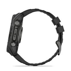 Garmin fenix® 8 AMOLED 51mm Carbon Grey DLC Titanium Case Black Pebble Grey Silicon Strap Watch