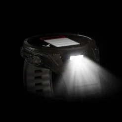 Garmin fenix&reg; 8 AMOLED 47mm Carbon Grey DLC Titanium Case Black Pebble Grey Silicon Strap Watch