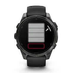 Garmin fenix&reg; 8 AMOLED 47mm Carbon Grey DLC Titanium Case Black Pebble Grey Silicon Strap Watch