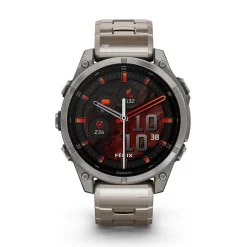 Garmin fenix&reg; 8 AMOLED Sapphire 47mm Titanium Case Vented Titanium Bracelet Watch