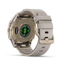 Garmin fenix&reg; 8 AMOLED Sapphire 43mm Soft Gold Case Limestone Leather Strap Watch