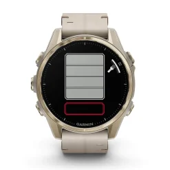 Garmin fenix&reg; 8 AMOLED Sapphire 43mm Soft Gold Case Limestone Leather Strap Watch