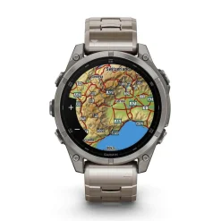 Garmin fenix&reg; 8 AMOLED Sapphire 47mm Titanium Case Vented Titanium Bracelet Watch