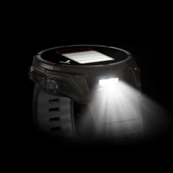 Garmin fenix® 8 Solar 47mm Carbon Grey DLC Titanium Case Black Pebble Gray Silicon Strap Watch