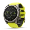Garmin fenix&reg; 8 Solar Sapphire 51mm Titanium Case Amp Yellow & Graphite Silicone Strap Watch