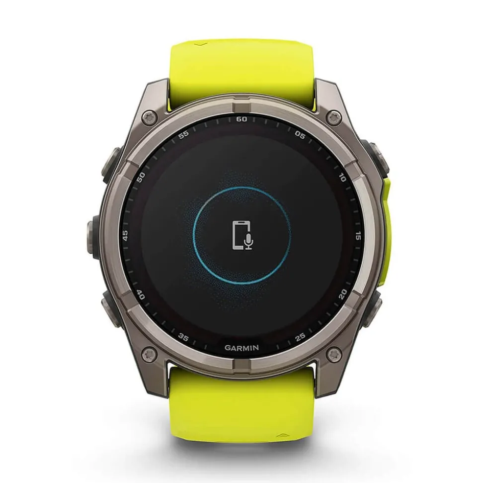 Garmin fenix® 8 Solar Sapphire 51mm Titanium Case Amp Yellow & Graphite Silicone Strap Watch