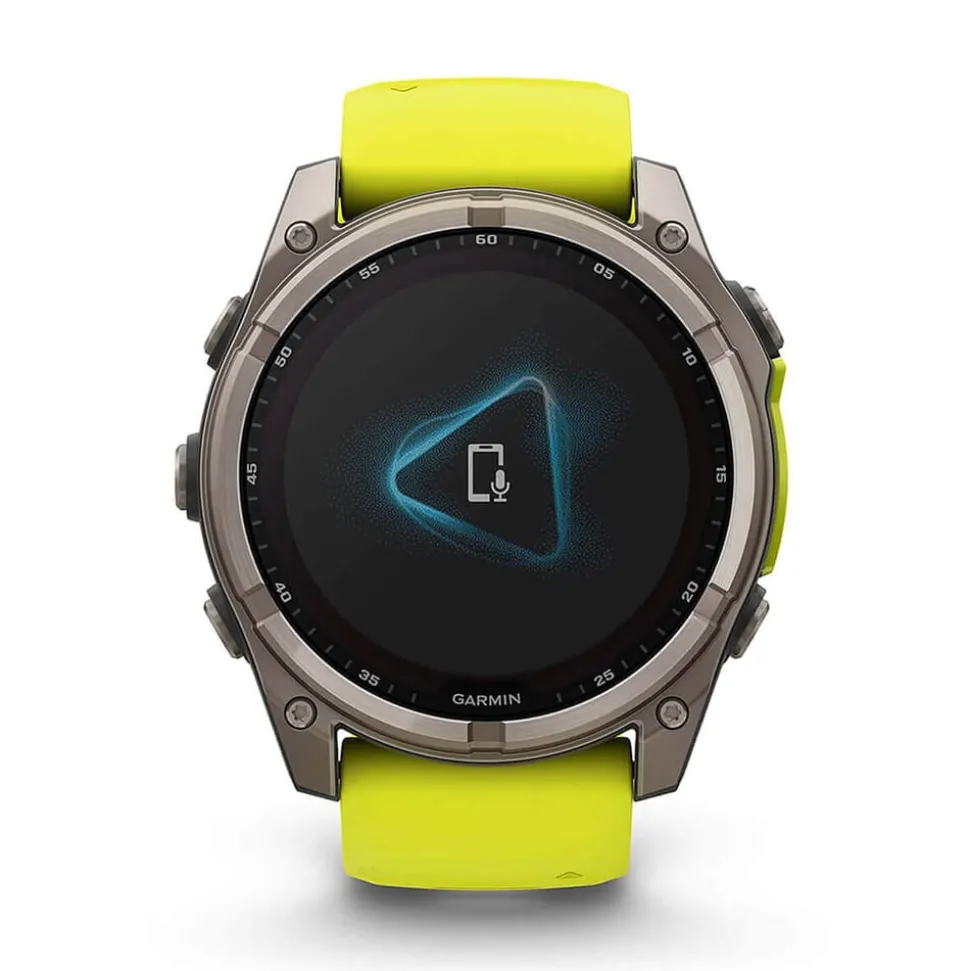 Garmin fenix® 8 Solar Sapphire 51mm Titanium Case Amp Yellow & Graphite Silicone Strap Watch