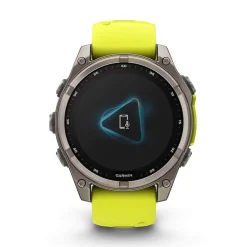 Garmin fenix&reg; 8 Solar Sapphire 47mm Titanium Case Amp Yellow & Graphite Silicone Strap Watch