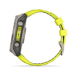 Garmin fenix® 8 Solar Sapphire 51mm Titanium Case Amp Yellow & Graphite Silicone Strap Watch