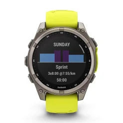 Garmin fenix&reg; 8 Solar Sapphire 47mm Titanium Case Amp Yellow & Graphite Silicone Strap Watch