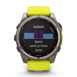 Garmin fenix® 8 Solar Sapphire 51mm Titanium Case Amp Yellow & Graphite Silicone Strap Watch