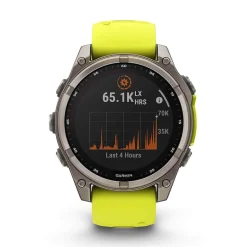 Garmin fenix&reg; 8 Solar Sapphire 47mm Titanium Case Amp Yellow & Graphite Silicone Strap Watch