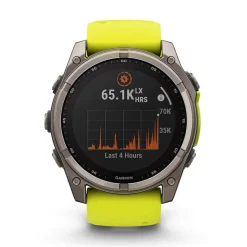 Garmin fenix® 8 Solar Sapphire 51mm Titanium Case Amp Yellow & Graphite Silicone Strap Watch
