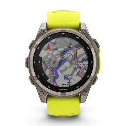 Garmin fenix&reg; 8 Solar Sapphire 47mm Titanium Case Amp Yellow & Graphite Silicone Strap Watch