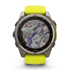 Garmin fenix® 8 Solar Sapphire 51mm Titanium Case Amp Yellow & Graphite Silicone Strap Watch