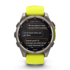 Garmin fenix&reg; 8 Solar Sapphire 47mm Titanium Case Amp Yellow & Graphite Silicone Strap Watch