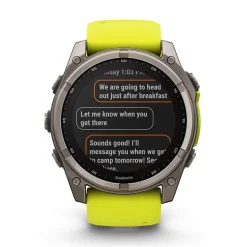 Garmin fenix® 8 Solar Sapphire 51mm Titanium Case Amp Yellow & Graphite Silicone Strap Watch