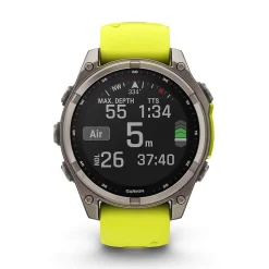 Garmin fenix&reg; 8 Solar Sapphire 47mm Titanium Case Amp Yellow & Graphite Silicone Strap Watch