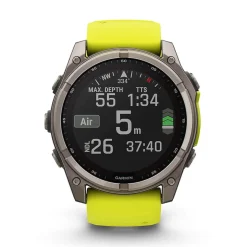 Garmin fenix® 8 Solar Sapphire 51mm Titanium Case Amp Yellow & Graphite Silicone Strap Watch
