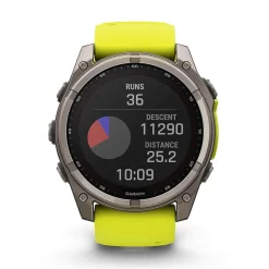 Garmin fenix® 8 Solar Sapphire 51mm Titanium Case Amp Yellow & Graphite Silicone Strap Watch