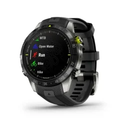 Garmin MARQ&reg; Athlete (Gen 2) 46mm Titanium Case Black Bezel Rubber Strap Watch