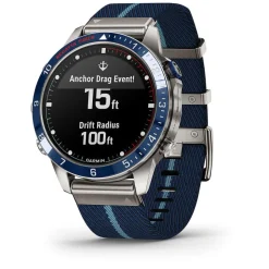 Garmin MARQ® Captain (Gen 2) 46mm Titanium Case Blue Ceramic Bezel Strap Watch
